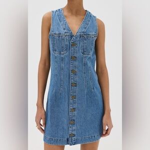 FRAME DENIM Sleeveless Denim Button-Down Dress / size S / Delaware wash